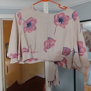 *Bundle* Pink Floral Crop Top